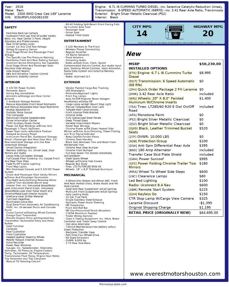 Used 2016 RAM 2500 Laramie w/ Protection Group AWD/4WD image 30