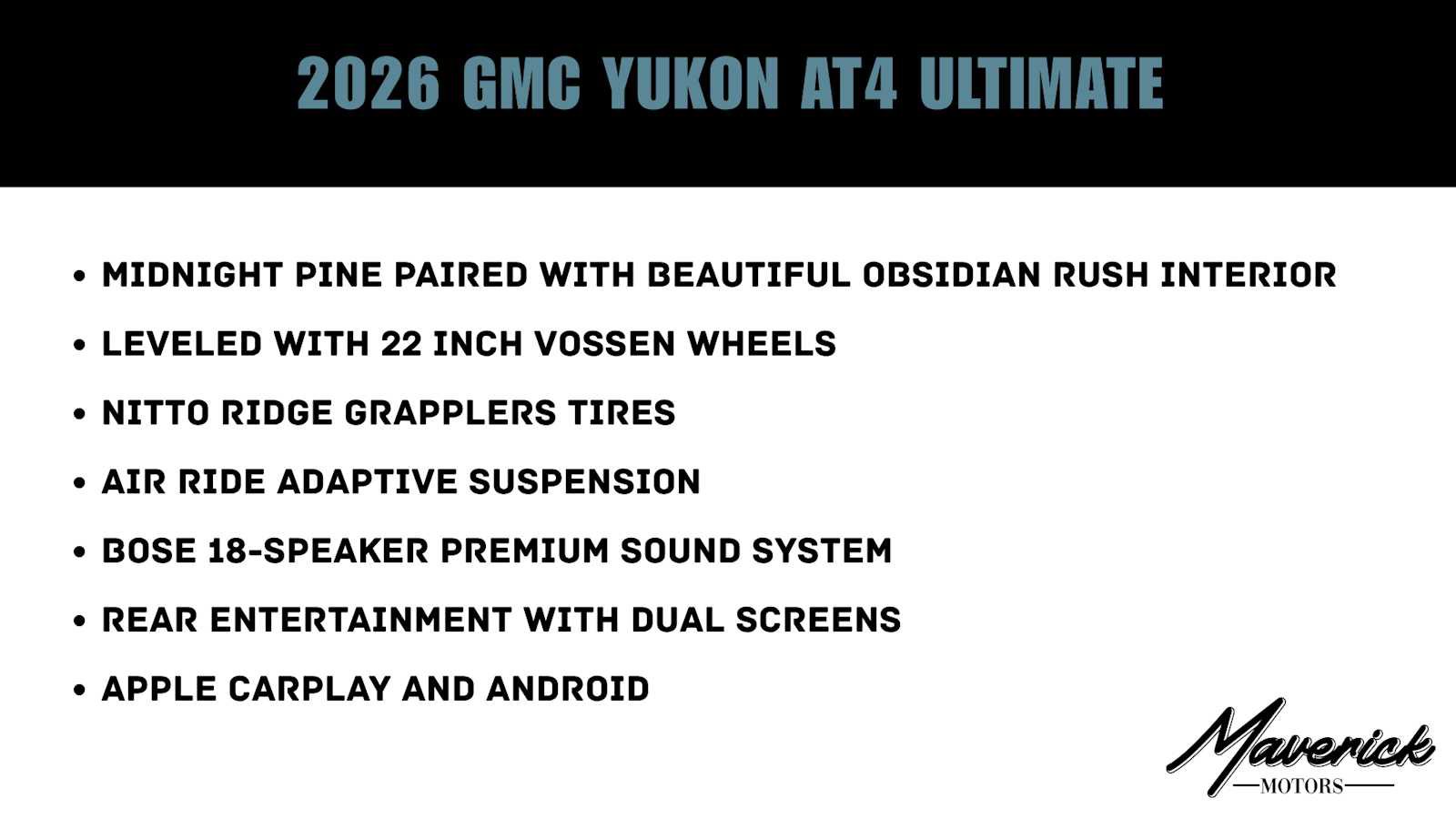 Used 2026 GMC Yukon AT4 Ultimate w/ LPO, Floor Liner Package AWD/4WD image 2