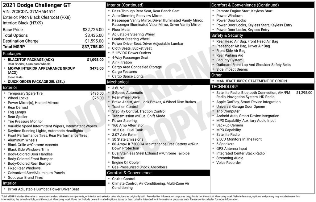 Used 2021 Dodge Challenger GT w/ Blacktop Package RWD image 4