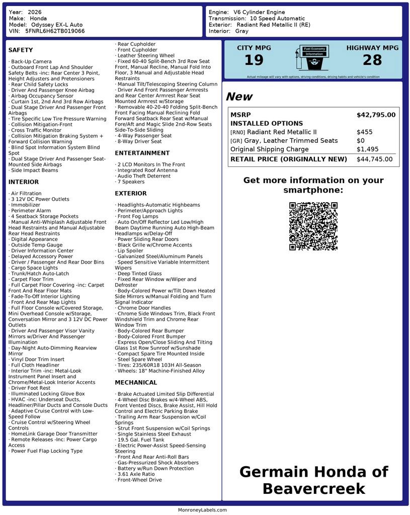 Used 2026 Honda Odyssey EX-L image 32