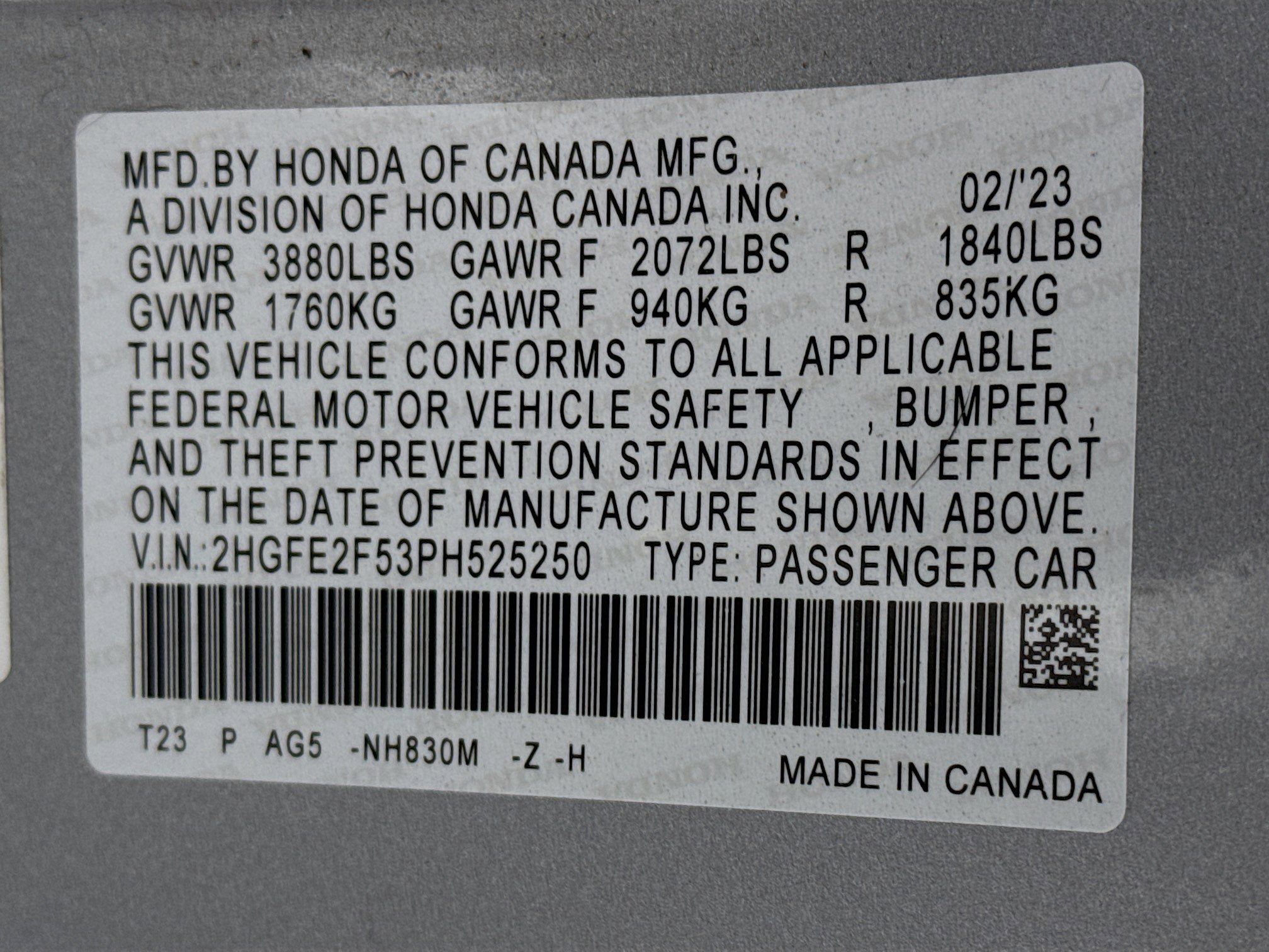 Certified 2023 Honda Civic Sport image 29