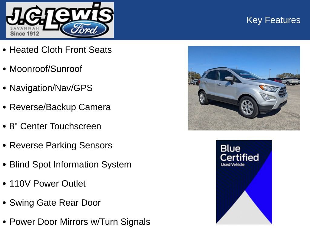 Certified 2021 Ford EcoSport SE w/ SE Convenience Package image 32