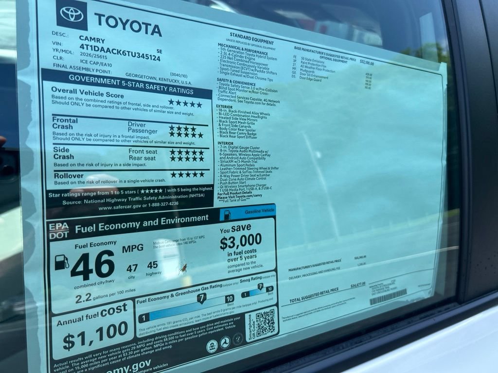 New 2026 Toyota Camry SE FWD image 30
