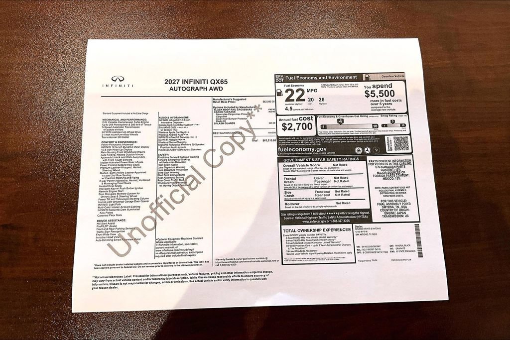 New 2027 INFINITI QX65 Autograph AWD/4WD image 41