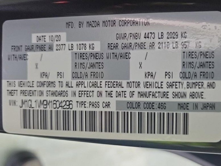 Used 2021 MAZDA MAZDA6 Touring image 15