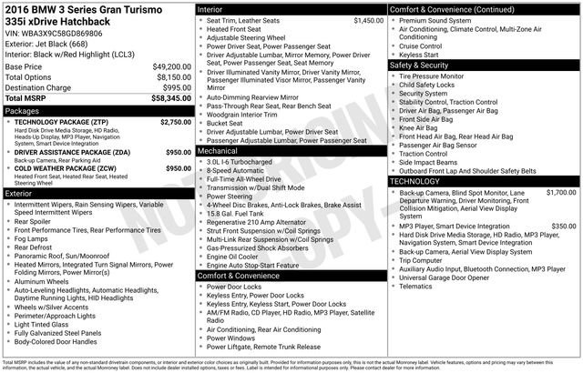 Used 2016 BMW 335i Gran Turismo xDrive image 35