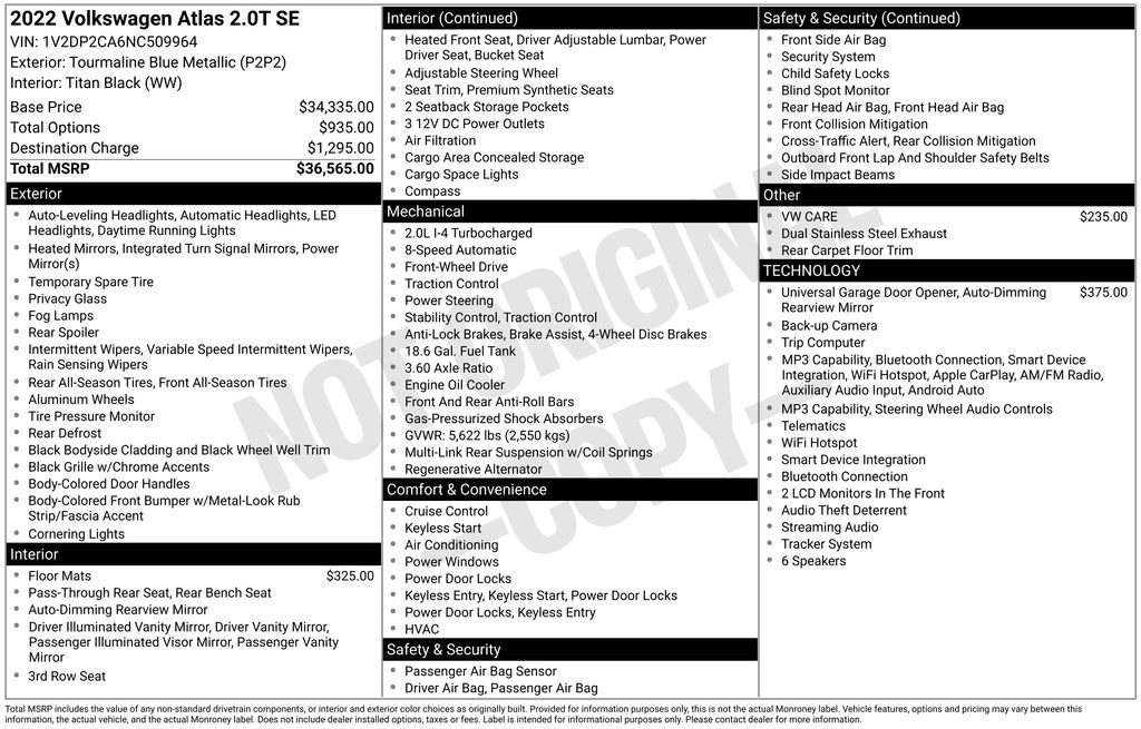 Used 2022 Volkswagen Atlas SE FWD image 6