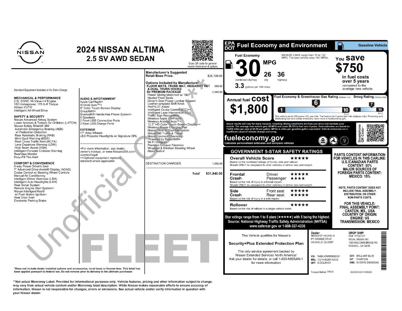 Used 2024 Nissan Altima 2.5 SV w/ SV Premium Package AWD/4WD image 30