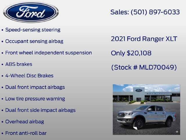 Certified 2021 Ford Ranger XLT w/ Equipment Group 302A High RWD image 13
