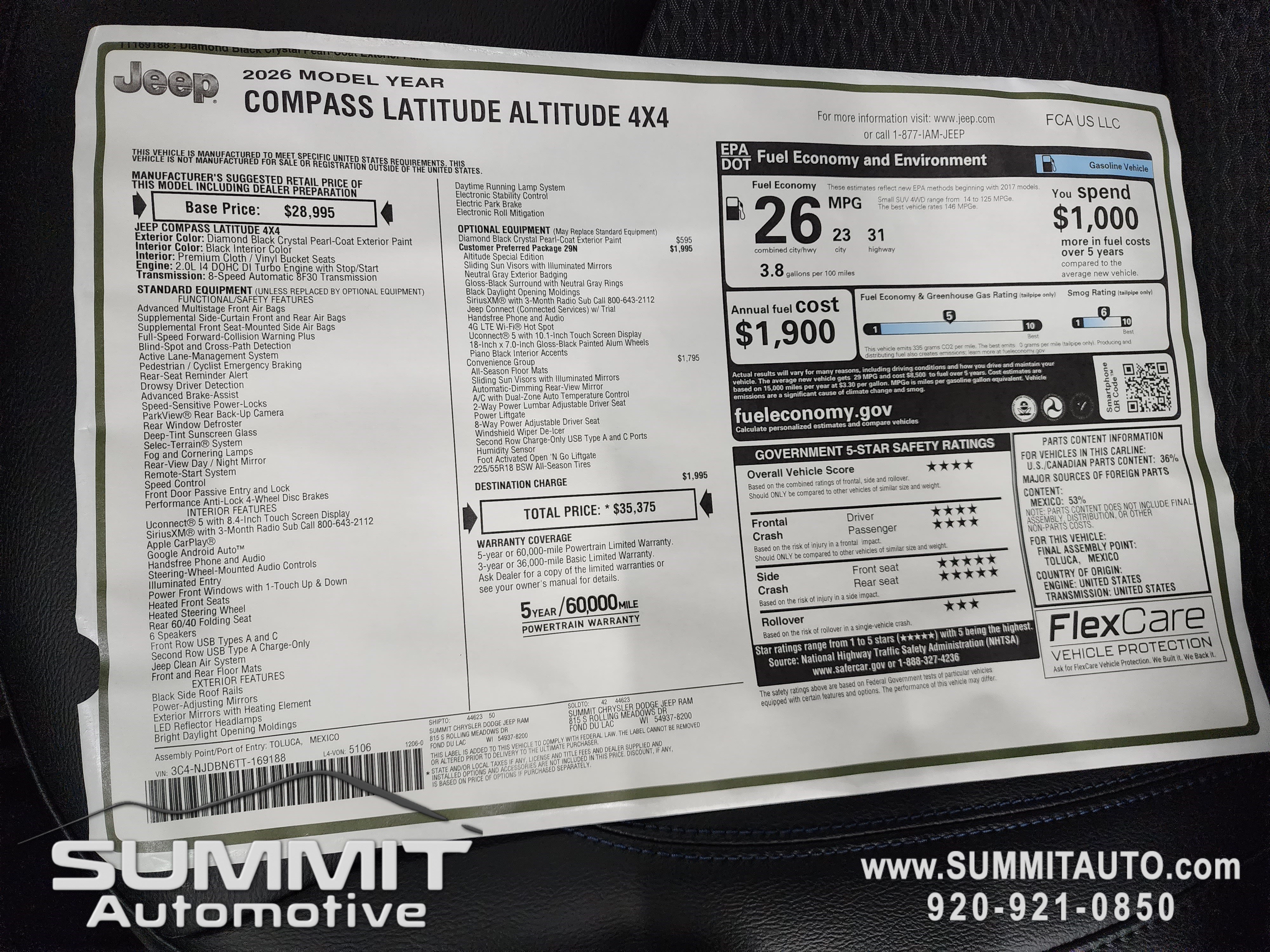 New 2026 Jeep Compass Latitude AWD/4WD image 36