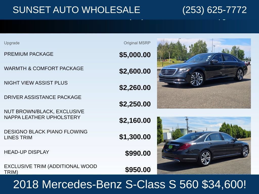 Used 2018 Mercedes-Benz S 560 Sedan w/ Premium Package image 27