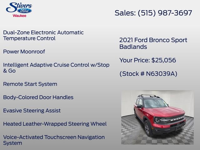 Certified 2021 Ford Bronco Sport Badlands w/ Badlands Package image 24