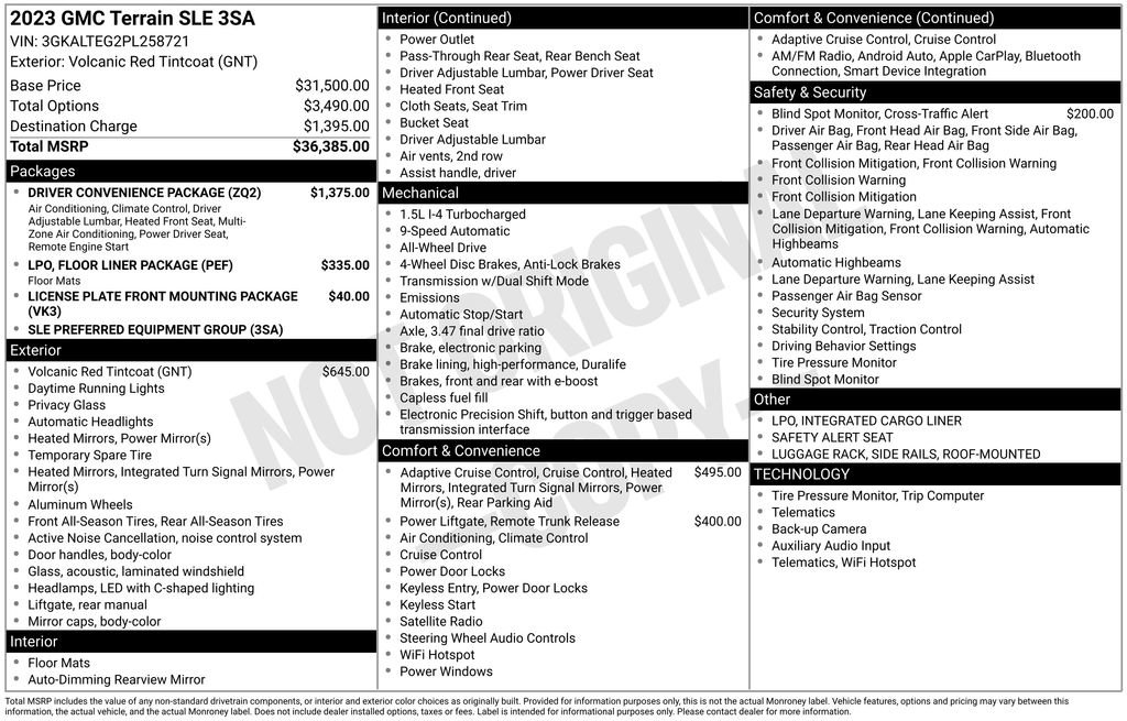 Used 2023 GMC Terrain SLE w/ Driver Convenience Package AWD/4WD image 38
