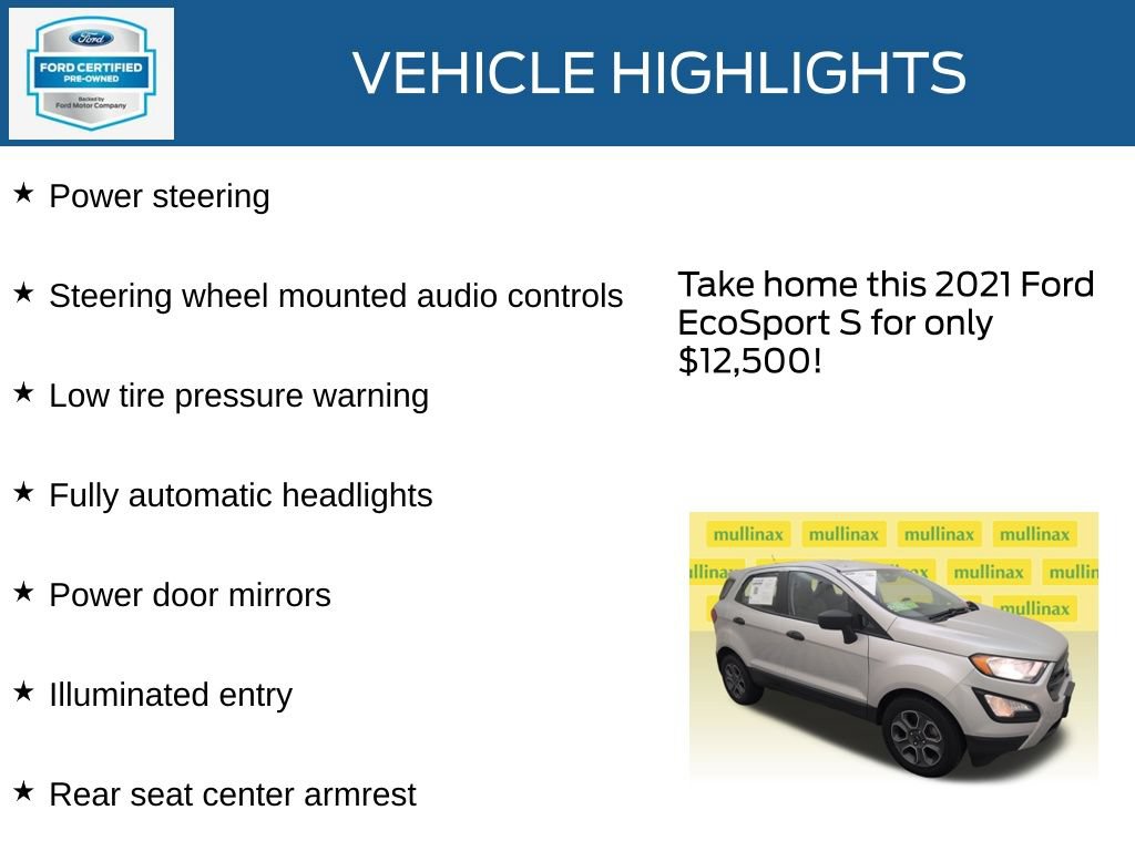 Certified 2021 Ford EcoSport S FWD image 23