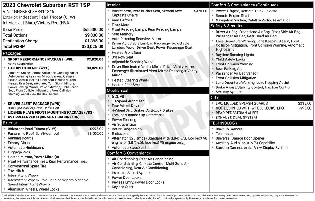 Used 2023 Chevrolet Suburban RST w/ Sport Performance Package AWD/4WD image 39