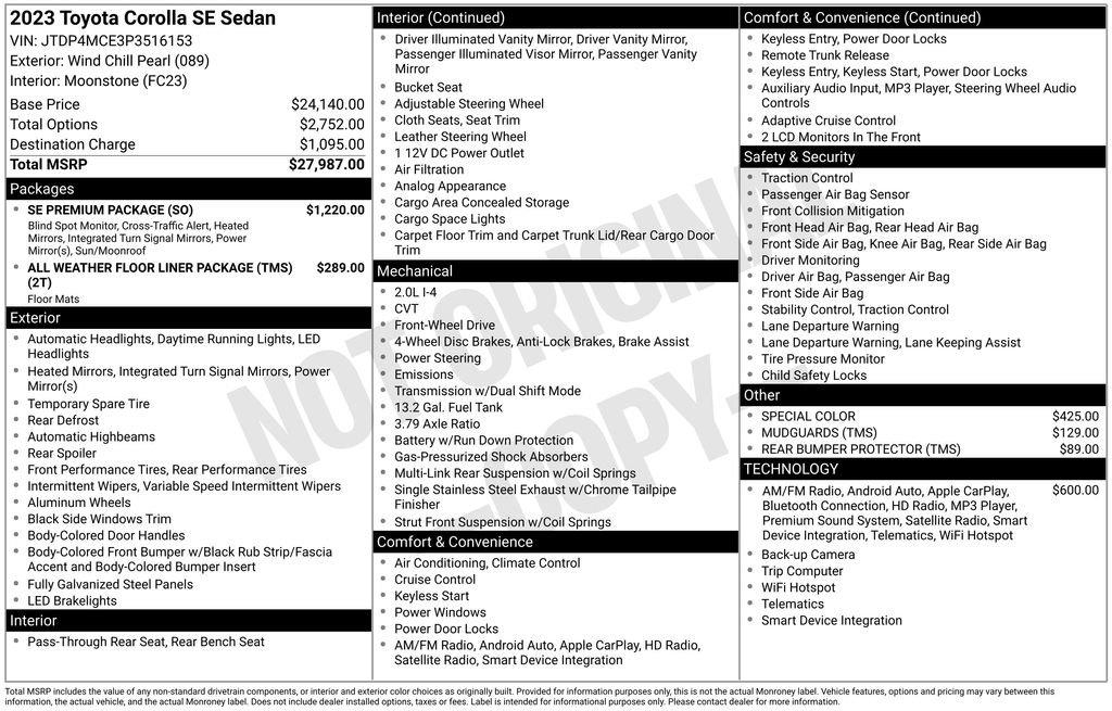 Used 2023 Toyota Corolla SE w/ SE Premium Package FWD image 27