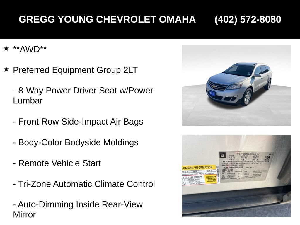 Used 2014 Chevrolet Traverse LT AWD/4WD image 7