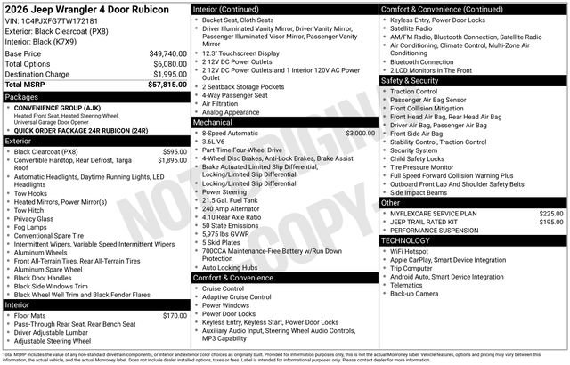 New 2026 Jeep Wrangler Unlimited Rubicon AWD/4WD image 5