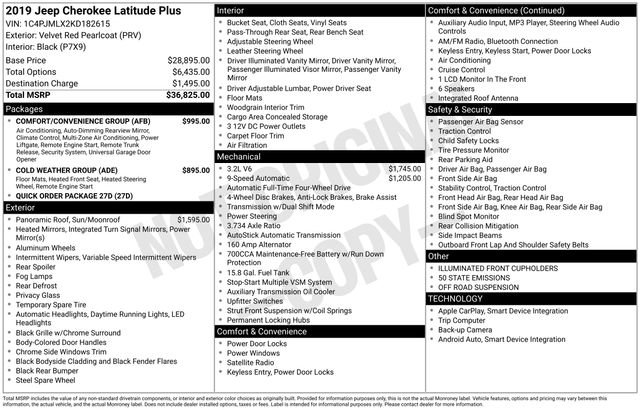 Used 2019 Jeep Cherokee Latitude Plus w/ Comfort/Convenience Group image 34