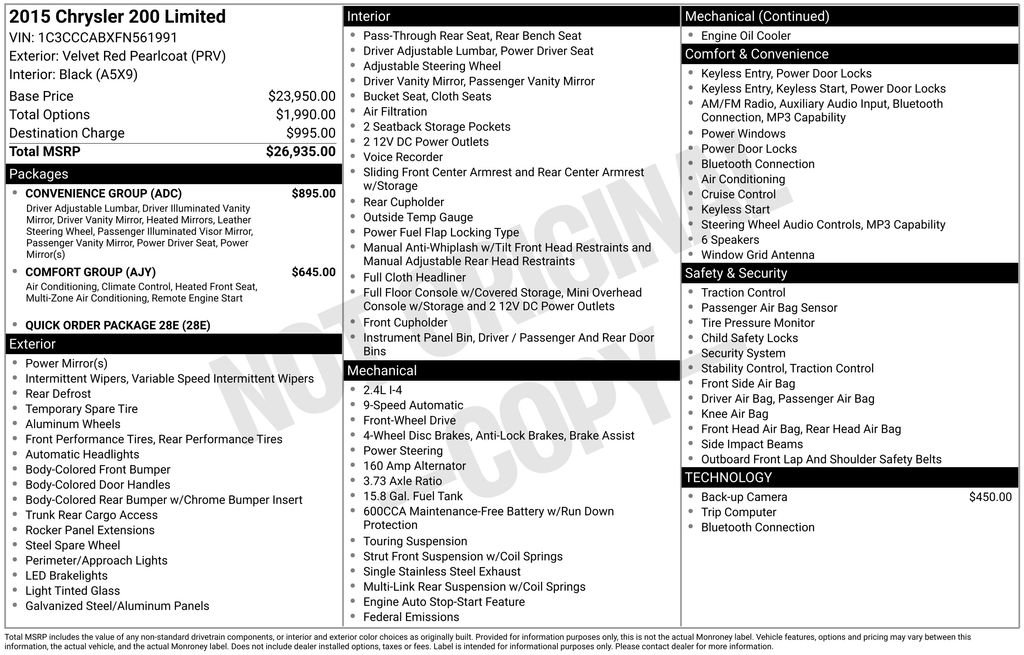 Used 2015 Chrysler 200 Limited w/ Convenience Group FWD image 32