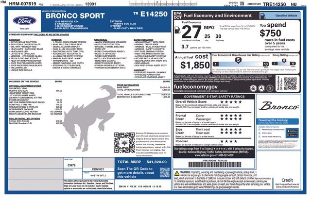 New 2026 Ford Bronco Sport Heritage w/ Convenience Package image 47