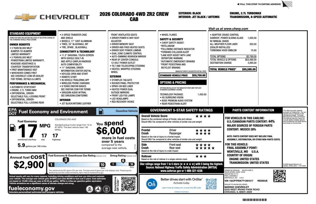 New 2026 Chevrolet Colorado ZR2 w/ Technology Package AWD/4WD video 2