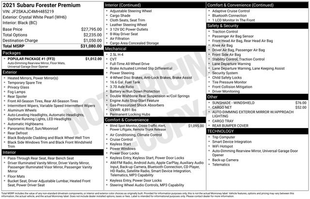 Used 2021 Subaru Forester Premium w/ Popular Package #1 image 44