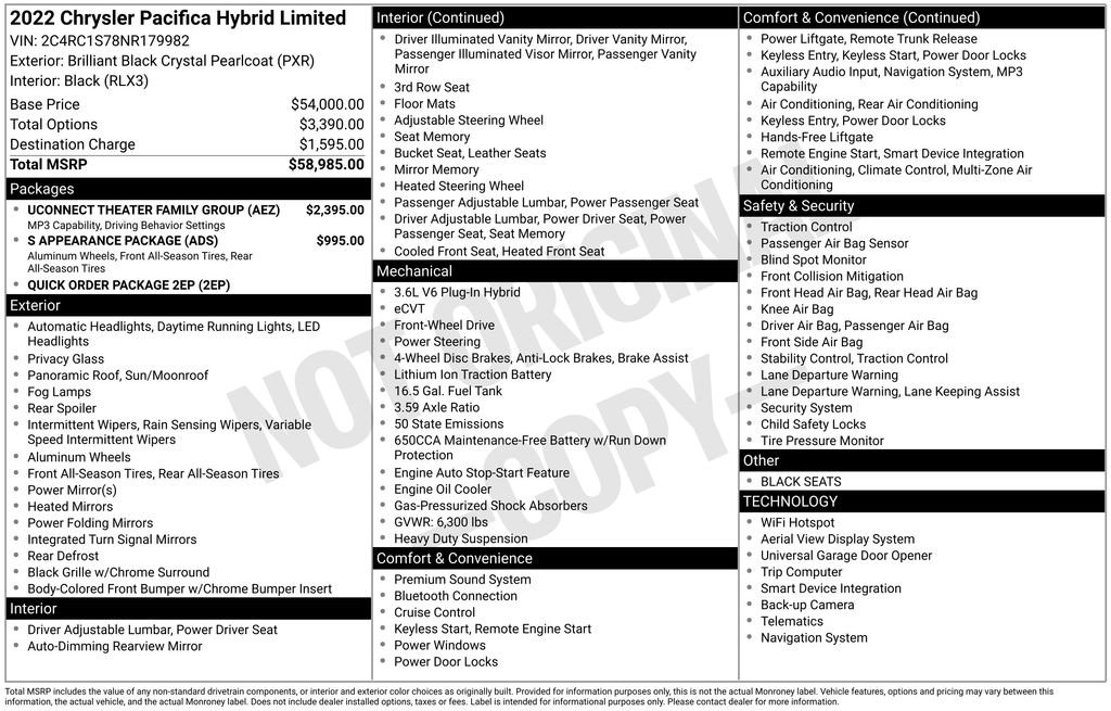 Used 2022 Chrysler Pacifica Limited w/ Uconnect Theater Family Group FWD image 13