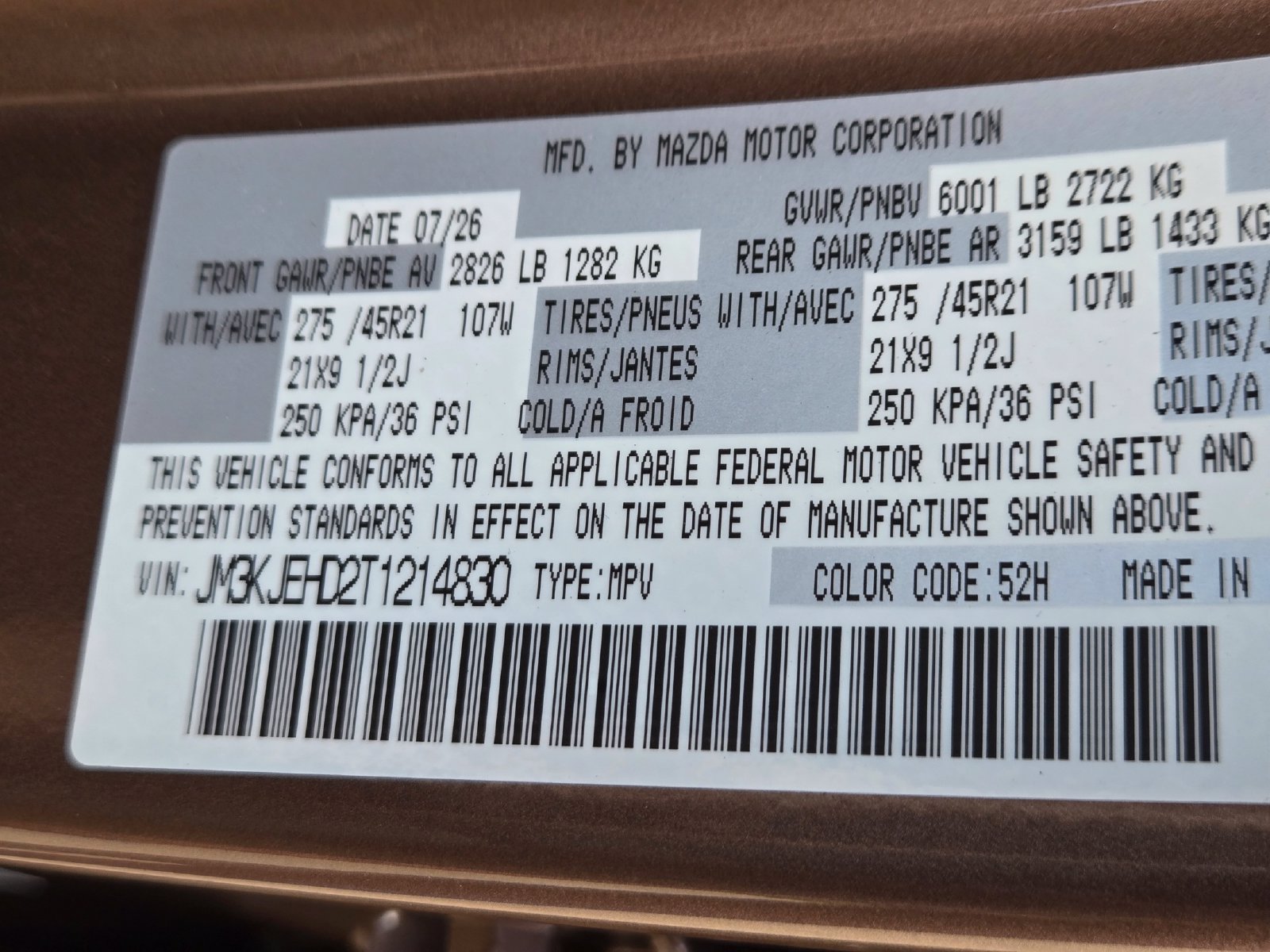 New 2026 MAZDA CX-70 3.3 Turbo w/ Premium Plus Pkg AWD/4WD image 21
