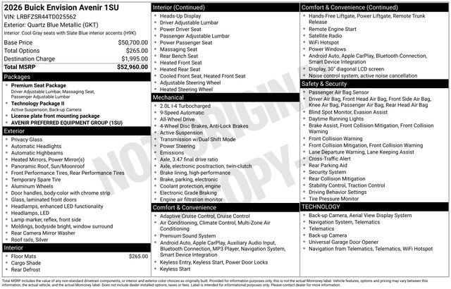 New 2026 Buick Envision Avenir image 15
