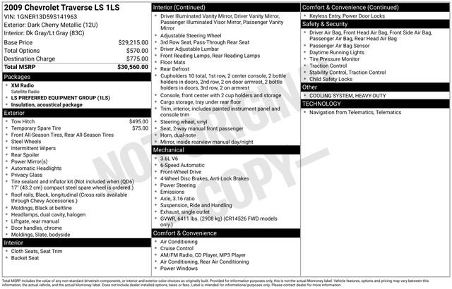 Used 2009 Chevrolet Traverse LS image 2