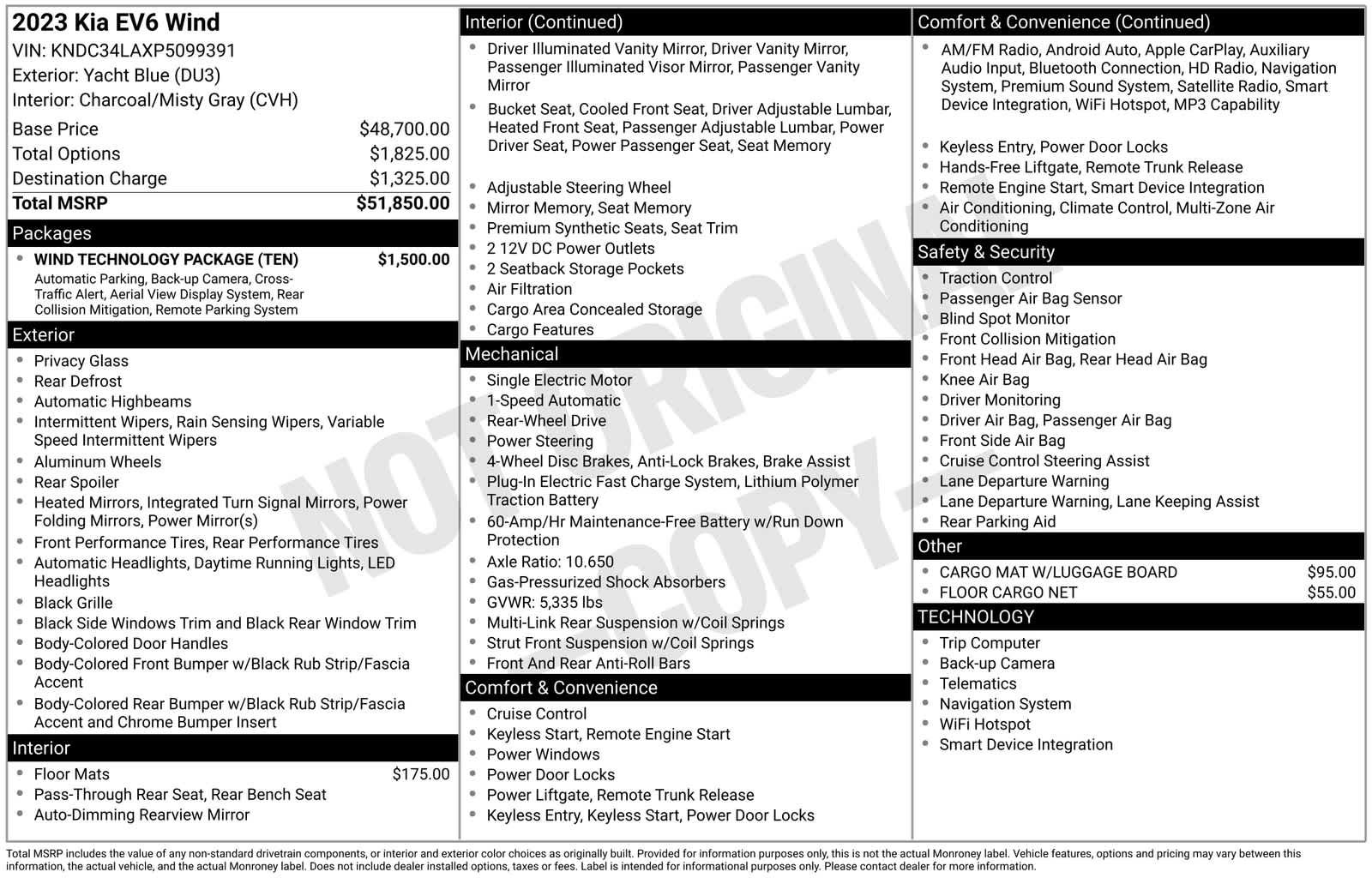 Certified 2023 Kia EV6 Wind w/ Wind Technology Package RWD image 36