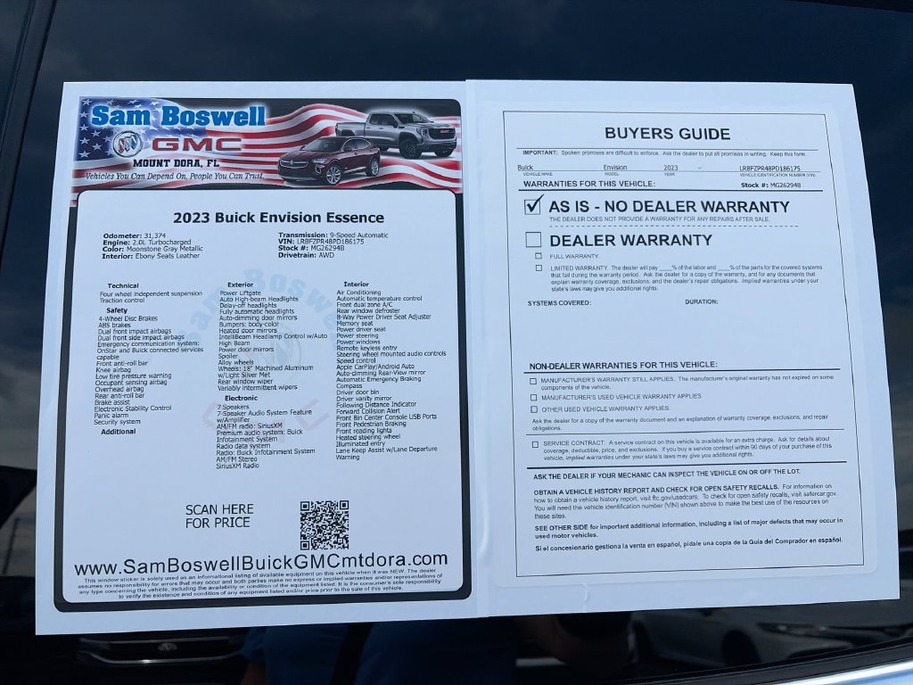 Certified 2023 Buick Envision Essence AWD/4WD image 34
