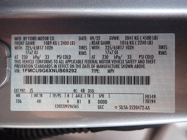 Used 2022 Ford Escape SE w/ Cold Weather Package image 21