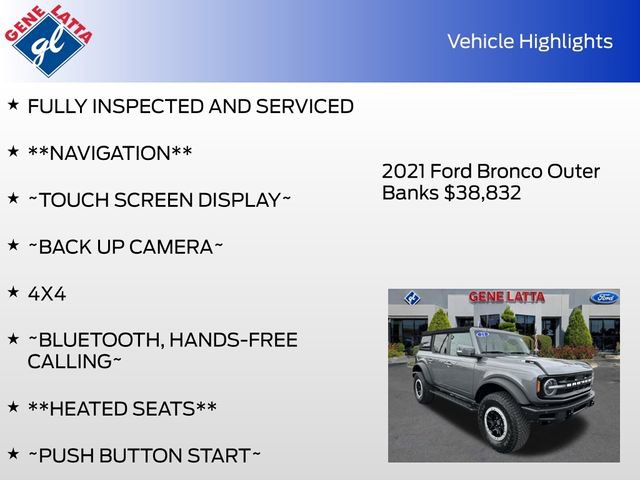 Certified 2021 Ford Bronco Outer Banks w/ Sasquatch Package image 35