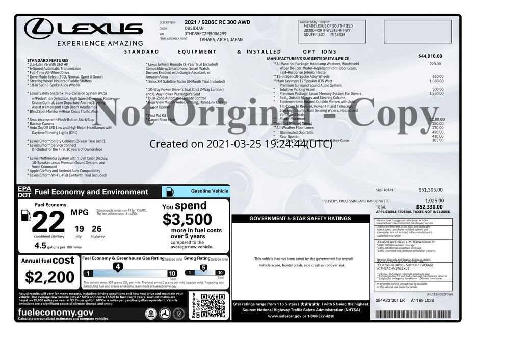 Used 2021 Lexus RC 300 AWD w/ Premium Package image 9