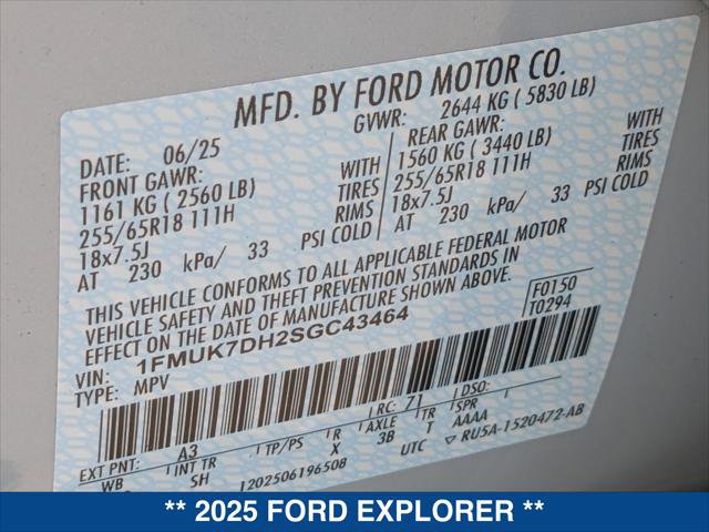 Certified 2025 Ford Explorer Active w/ Active Comfort Package RWD image 23