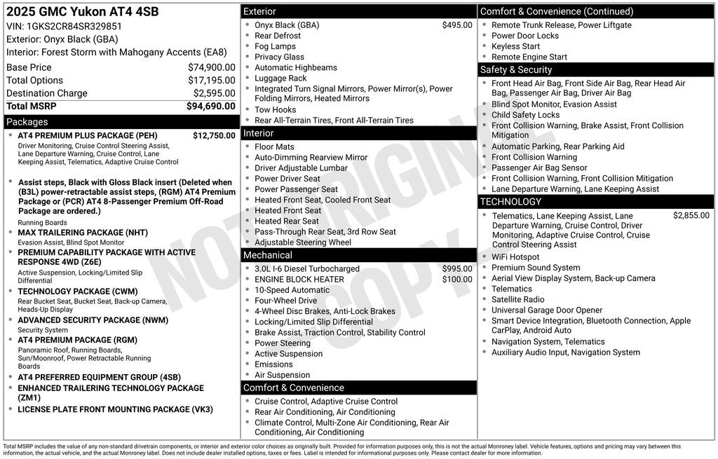 Used 2025 GMC Yukon AT4 w/ AT4 Premium Plus Package AWD/4WD image 37