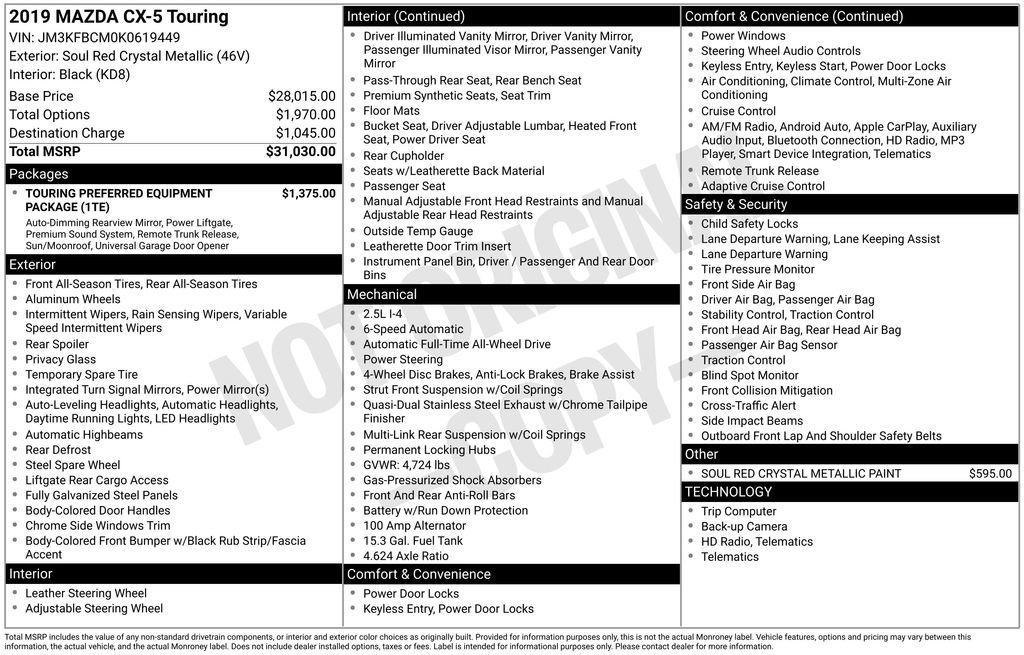 Used 2019 MAZDA CX-5 Touring image 3