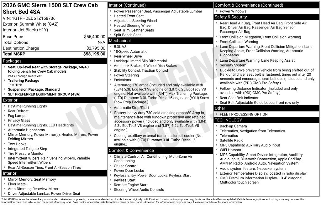 Used 2026 GMC Sierra 1500 SLT RWD image 11