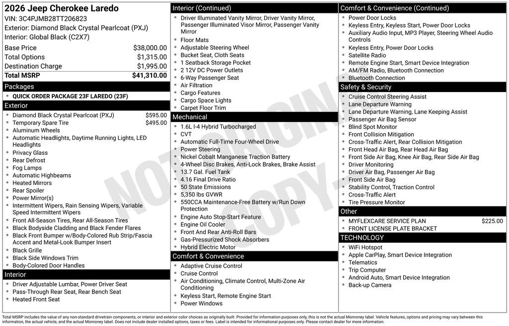 New 2026 Jeep Cherokee Laredo AWD/4WD image 6
