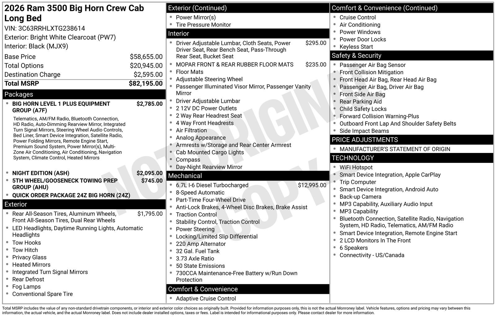 New 2026 RAM 3500 Big Horn AWD/4WD image 29