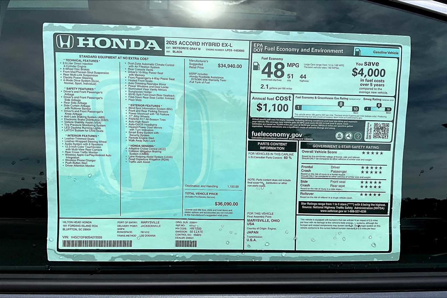 New 2025 Honda Accord EX-L image 18