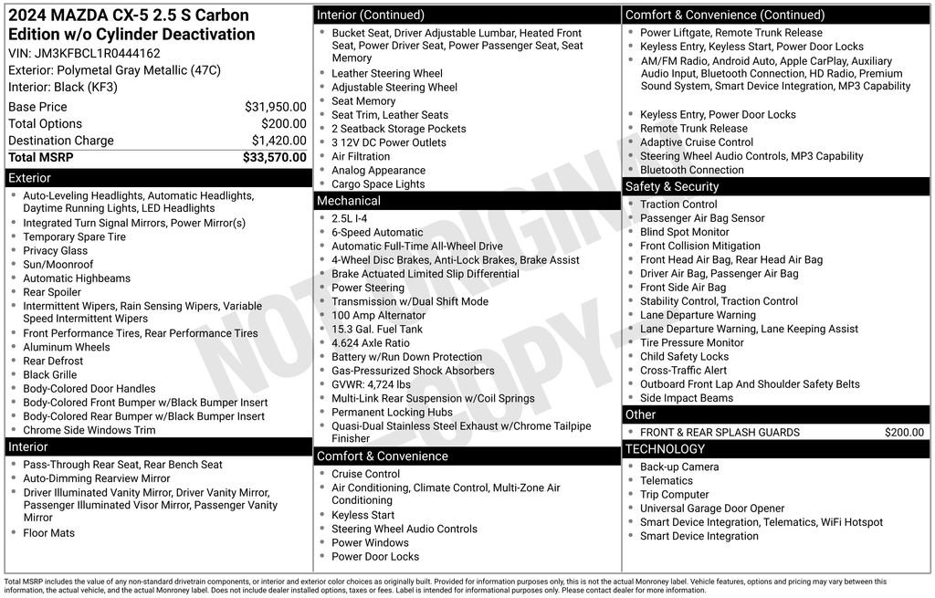 Used 2024 MAZDA CX-5 Carbon Edition AWD/4WD image 7