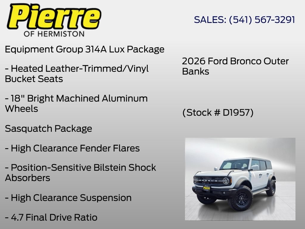 New 2026 Ford Bronco Outer Banks w/ Sasquatch Package AWD/4WD image 12