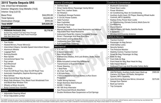 Used 2015 Toyota Sequoia SR5 w/ Premium Package RWD image 22