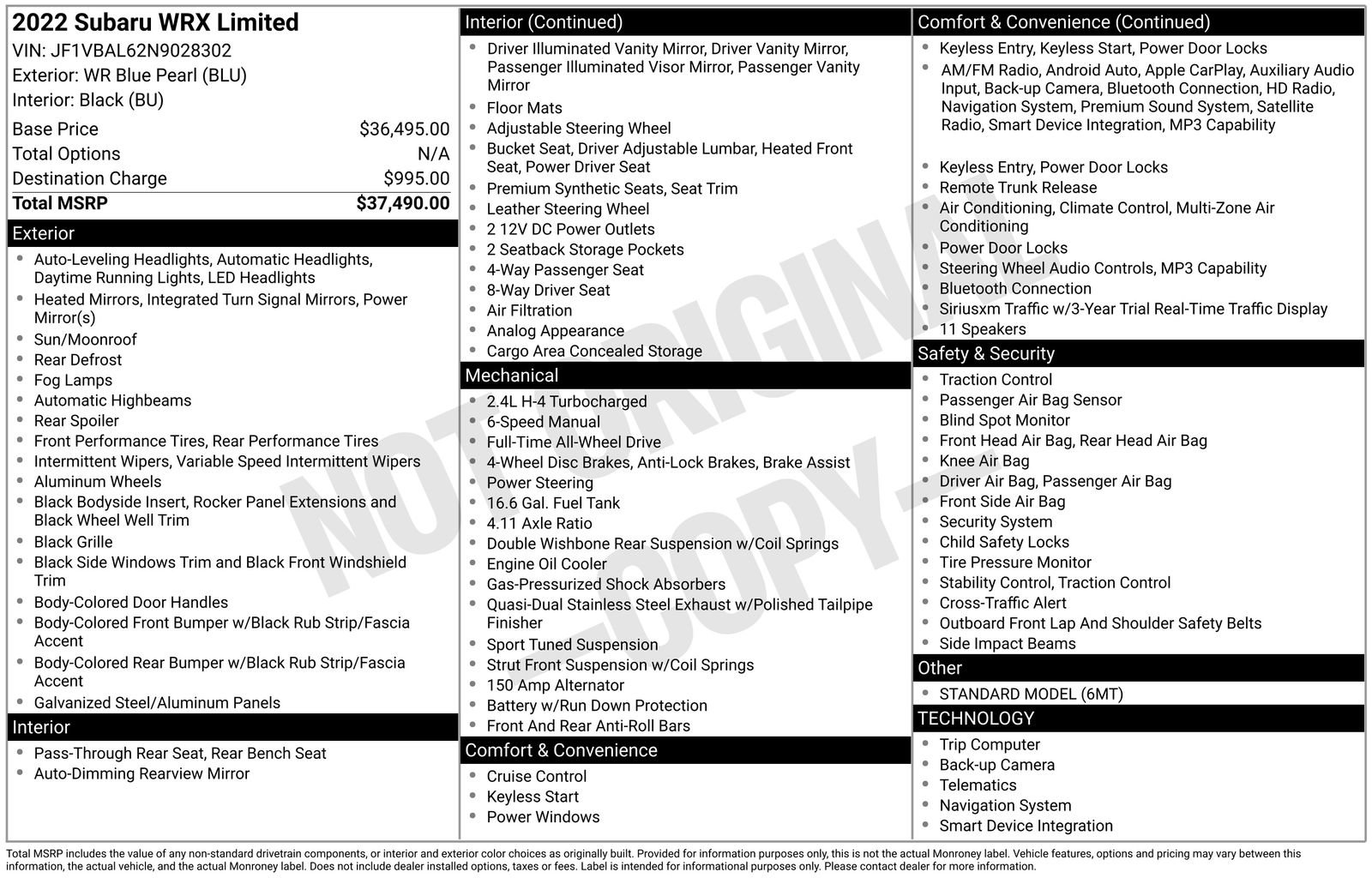 Used 2022 Subaru WRX Limited image 3