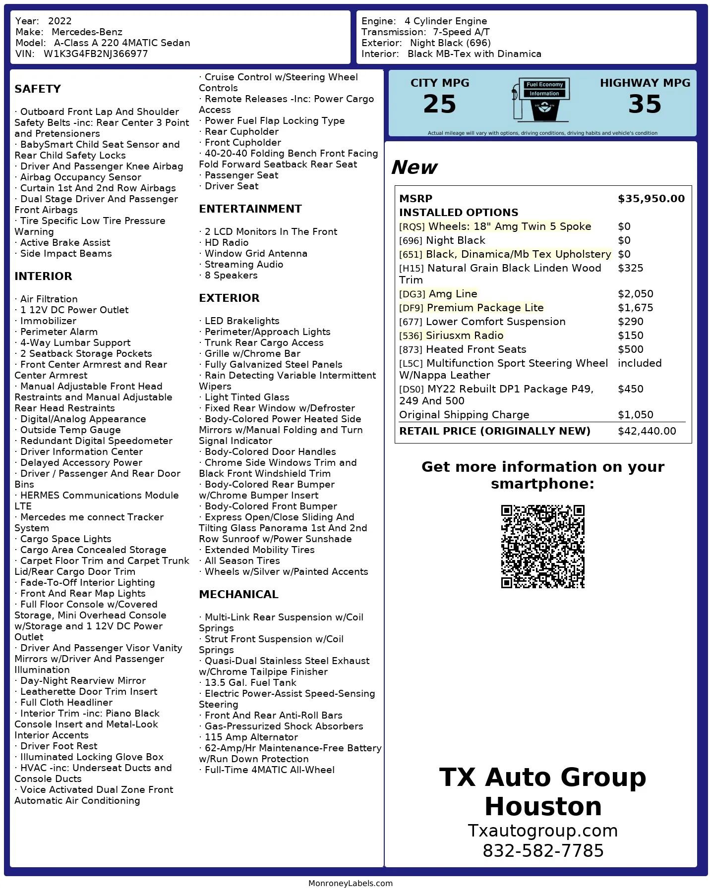 Used 2022 Mercedes-Benz A 220 4MATIC image 3