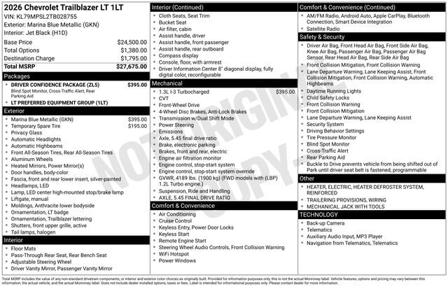 Used 2026 Chevrolet TrailBlazer LT w/ Driver Confidence Package image 32