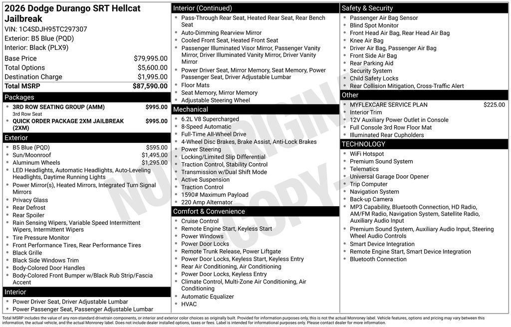 New 2026 Dodge Durango SRT Hellcat AWD/4WD image 37